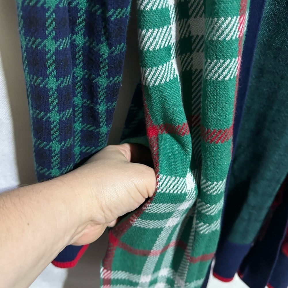 Land's End Womens Small Plaid Open Front Cardigan Academia 90s Christmas Holiday - Picture 4 of 5